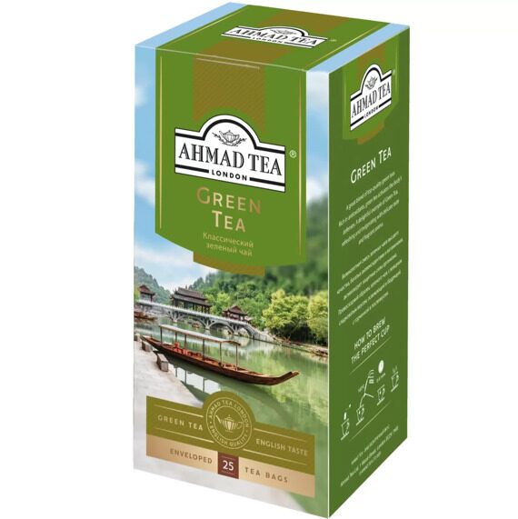 Чай зеленый Ahmad Tea Green Tea, 25  пакетиков